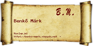 Benkő Márk névjegykártya