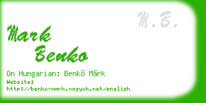 mark benko business card