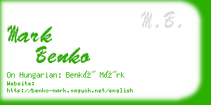 mark benko business card